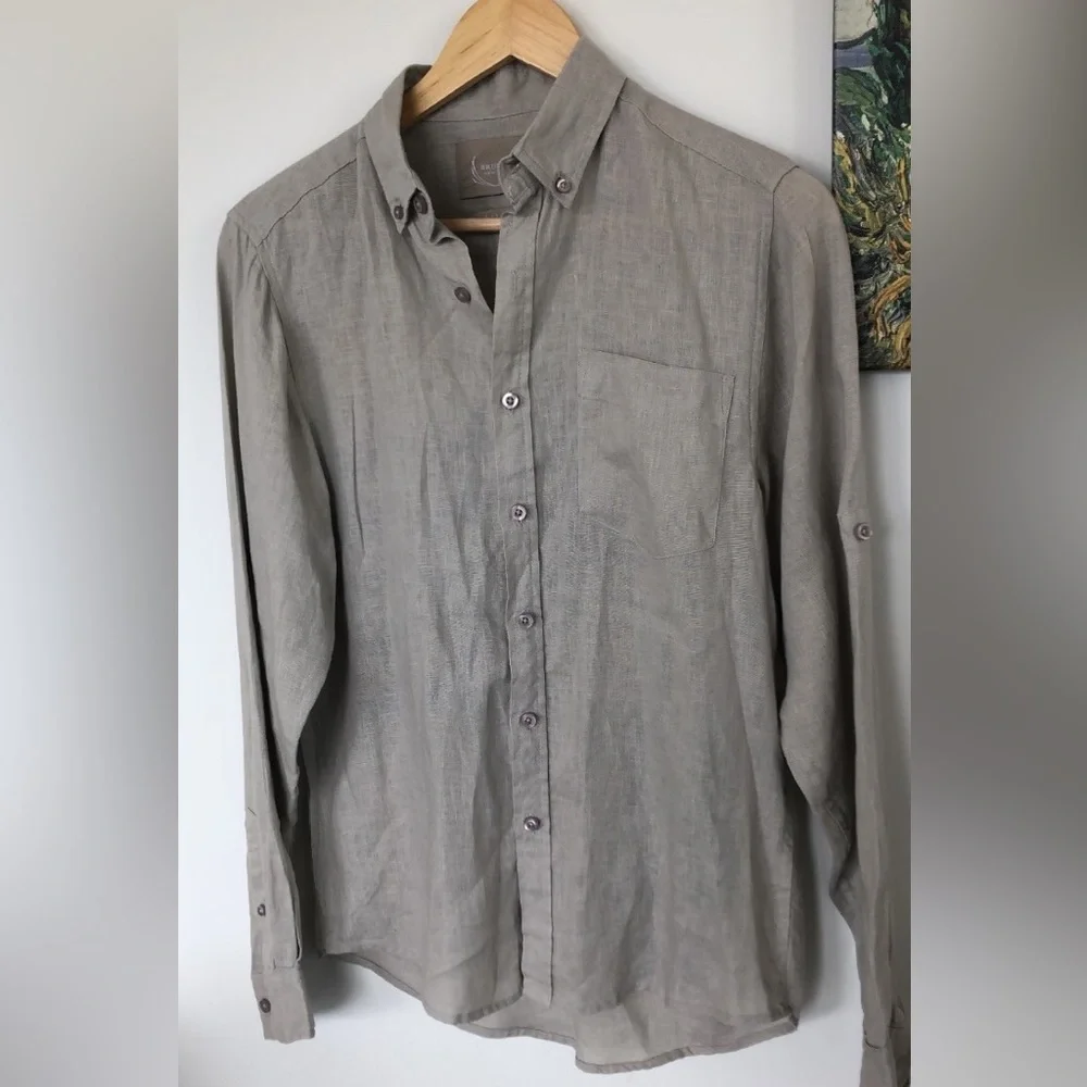 Linen handpainted button-up - Picture 3 of 5